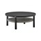 Armen Living Aileen Outdoor Patio Round Coffee Table in Black Aluminum with Gray Wicker Shelf 840254332508 - alternate 2
